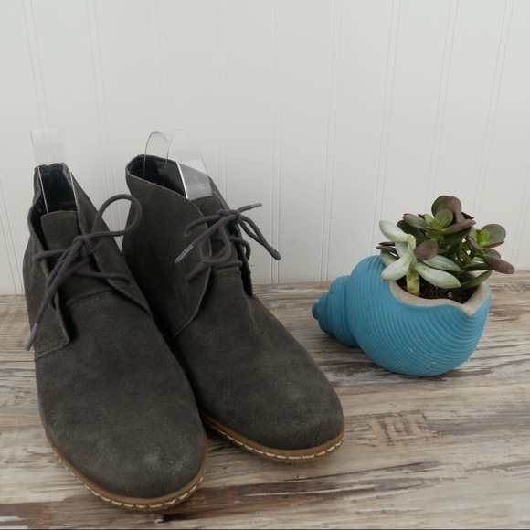 Franco Sarto wedge booties gray suede - Picture 4 of 9